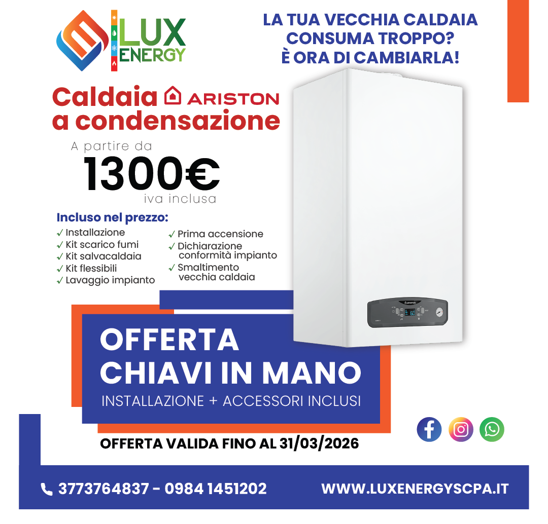 Promo LUXENERGY: Caldaia Ariston 1300€