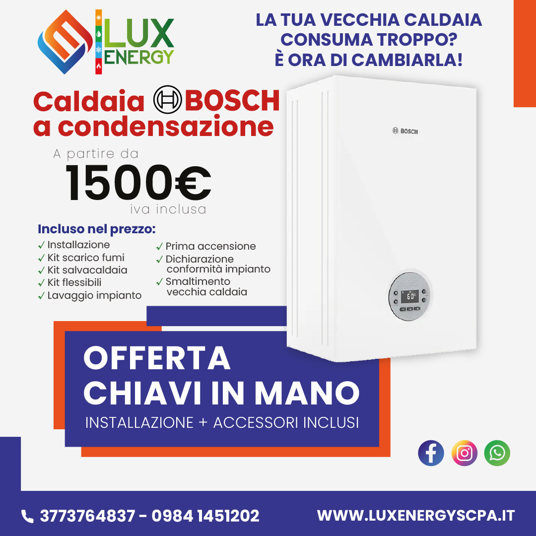 PROMO LUXENERGY: caldaia Bosch 1.500 €
