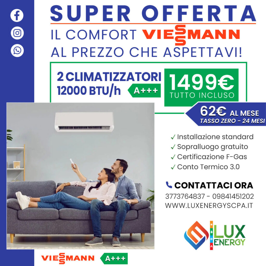 Promo due climatizzatori 12000 btu/h Viessmann