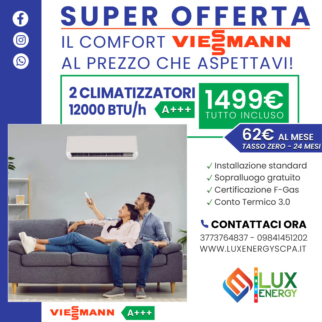 Promo due climatizzatori 12000 btu/h Viessmann